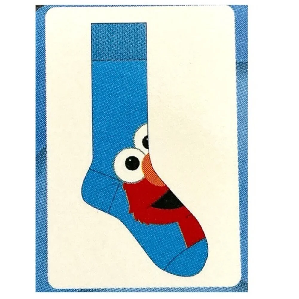Sesame Street Elmo Crew Socks Novelty Blue Unisex Adult 9-13 Men’s One Size